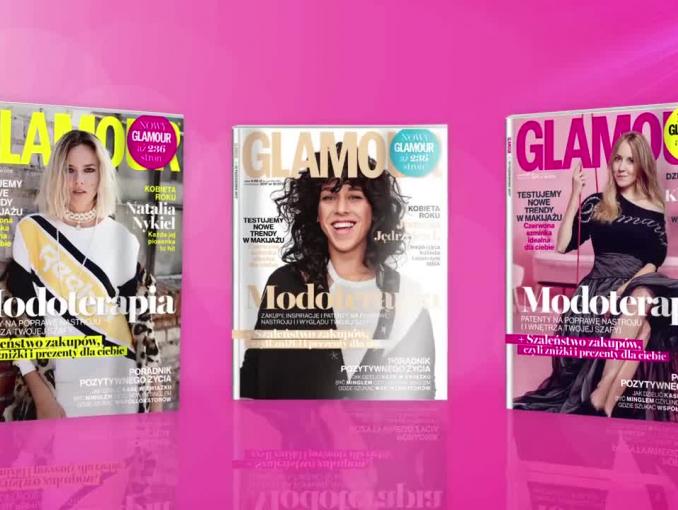 Odświeżony "Glamour" z Joanną Jędrzejczyk, Natalią Nykiel i Klaudią Halz na okładce - reklama
