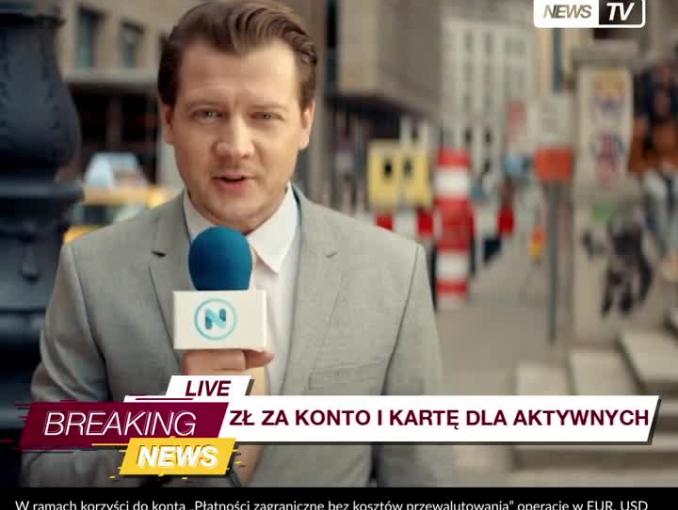 Alior Bank w stylu Mariusza Maxa Kolonki reklamuje Konto Jakże Osobiste bez kosztów przewalutowania