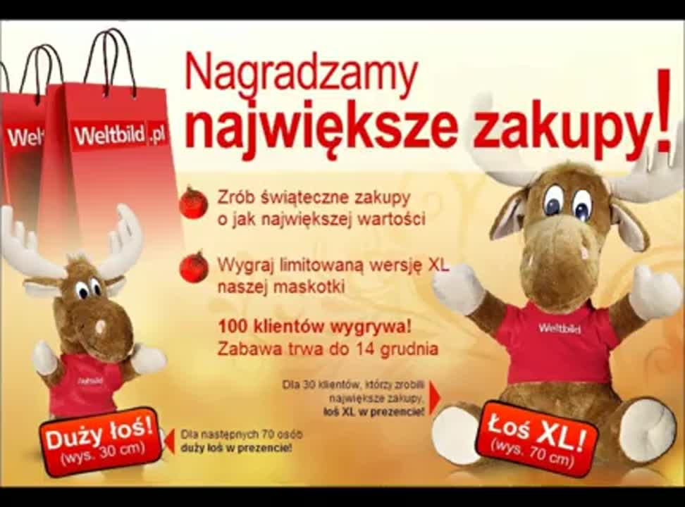 Łoś Leoś w kampanii świątecznej Weltbild Polska