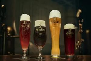 Piwo Książęce reklamowane w wersji Burgundowe Trzy Słody