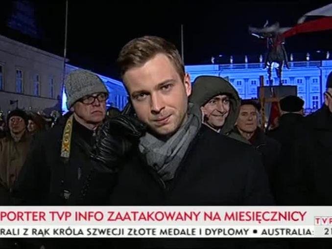 Reporter TVP Info poturbowany podczas miesięcznicy smoleńskiej