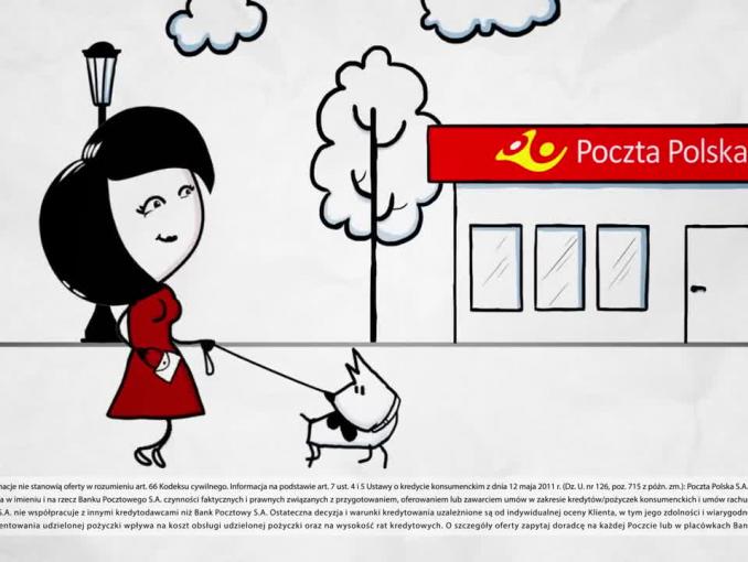 Bank Pocztowy reklamuje Pożyczkę na Poczcie na oświadczenie