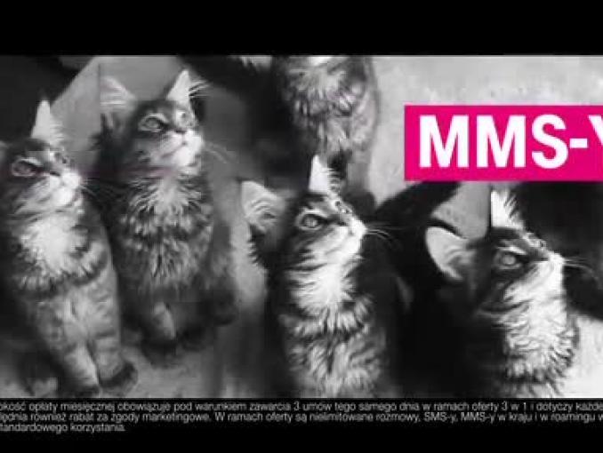 T-Mobile 1 - Bez Limitu - reklama z kotami