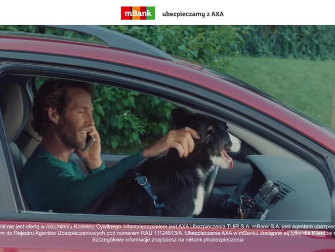 Stłuczka w reklamie ubezpieczenia od AXA w mBanku