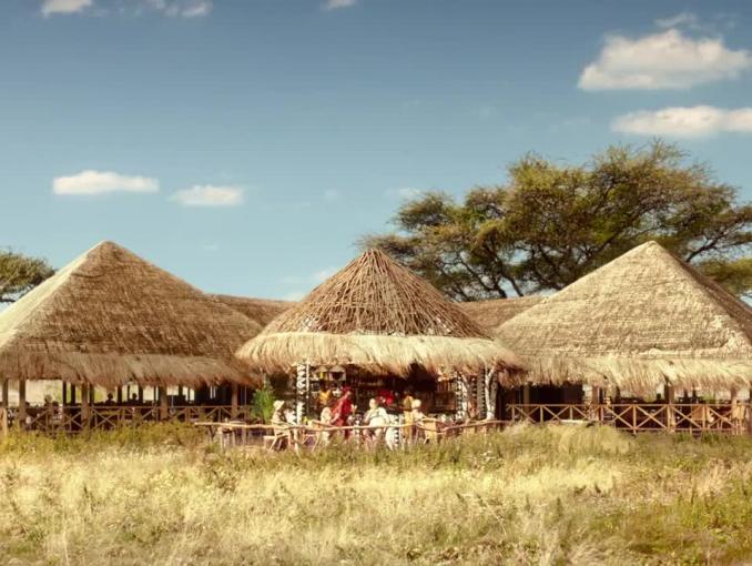 Ptasie Mleczko - chłopiec z zebrą na safari w reklamie
