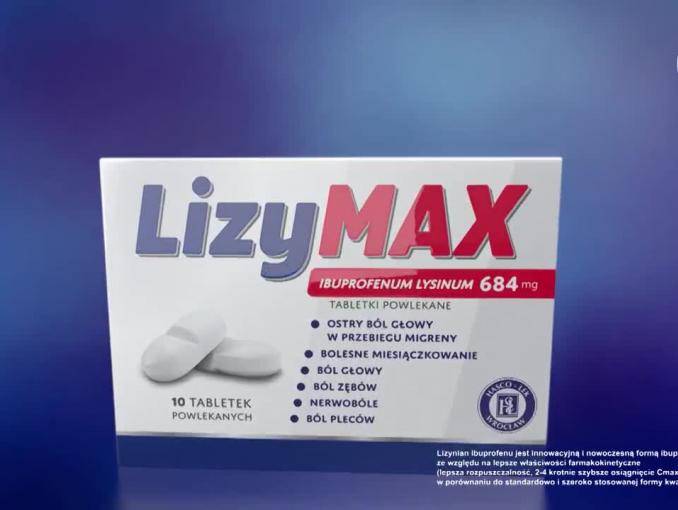 LizyMAX reklamowany jako "szybkość i siła w 1 tabletce"