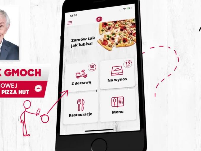 Jacek Gmoch reklamuje aplikację mobilną Pizza Hut