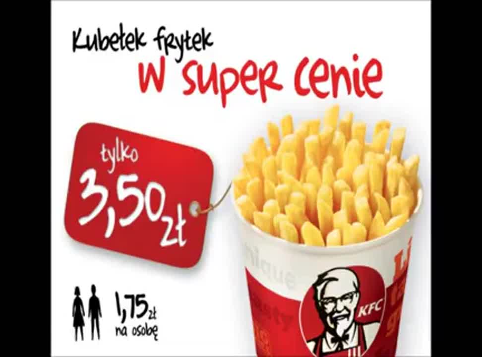 KFC - reklama kubelka frytek