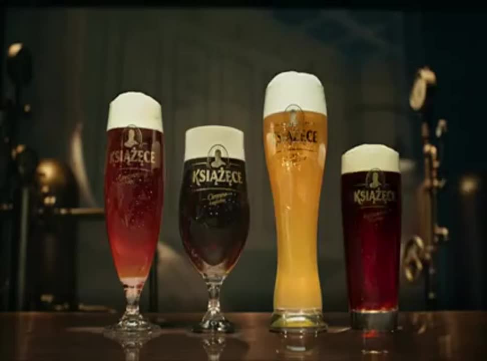 Piwo Książęce reklamowane w wersji Burgundowe Trzy Słody