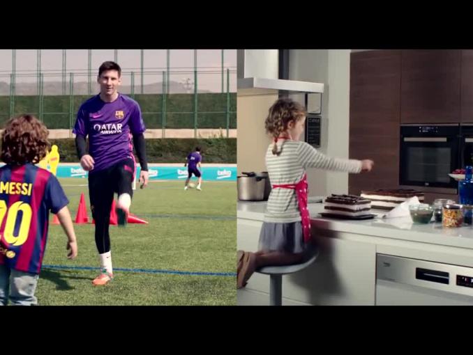 Piłkarze FC Barcelona w kuchni reklamują sprzęt Beko